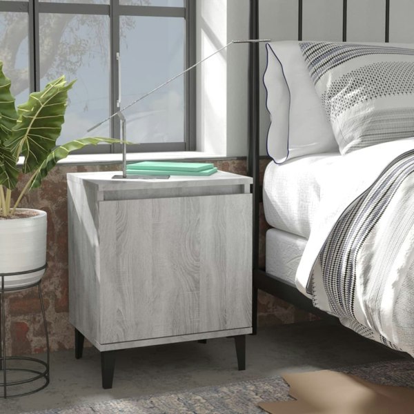 Berkfield Bed Cabinets with Metal Legs 2 pcs Grey Sonoma 40x30x50 cm