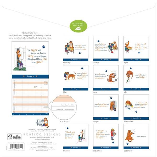 The Tiger Who Came to Tea Family Planner 2027, Family Planners, Month To View, History & Literature, Gift