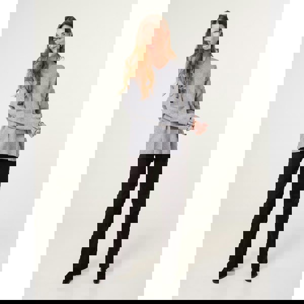 Blue Vanilla V Neck Button Jumper