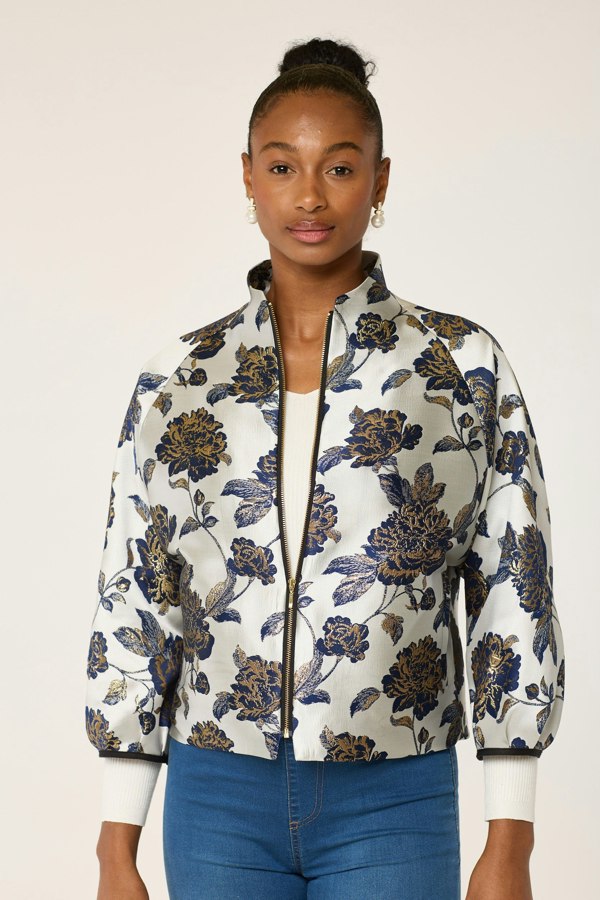 Lioness by TF The Flowery Nadine Jacket - Blue & Cream