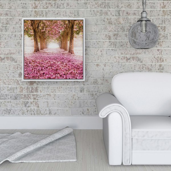 Warren Reed Pink Flower Tree Tunnel Framed Canvas