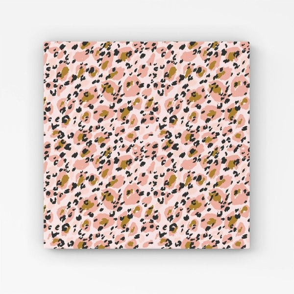 Warren Reed Hand Drawn Pink Leopard Print Canvas