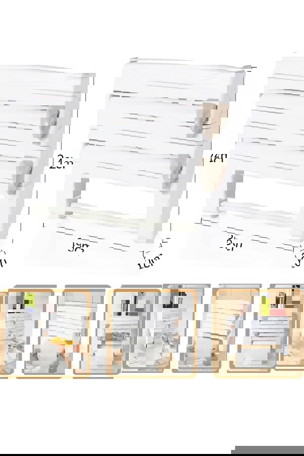 Living and Home 4-in-1 Kitchen Cling Foil Wrap Dispenser Roll Holder with Cutter Spice Towel Rack