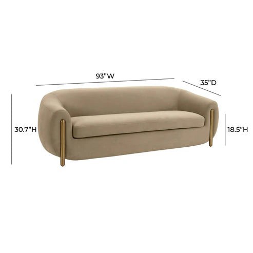 Furniture Edit Lina Cafe Au Lait Brown Velvet Sofa