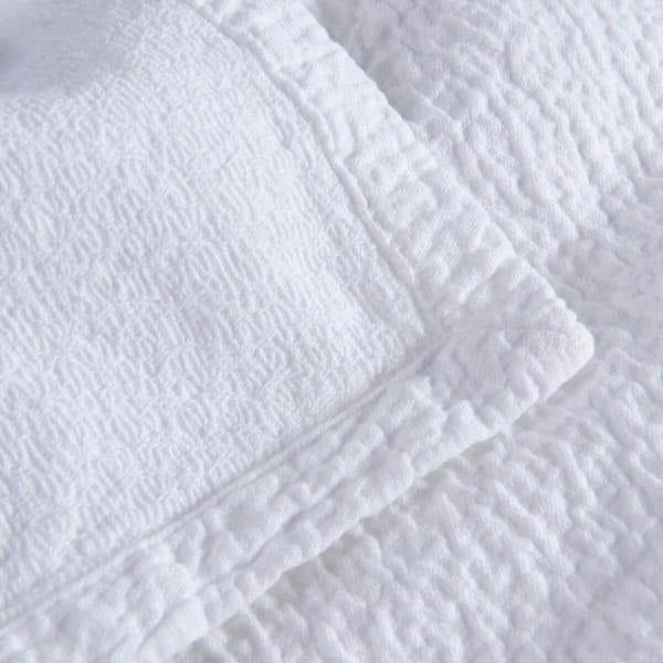White Textured Matelasse Cotton Bedspread close-up detail 3 | Soak and Sleep
