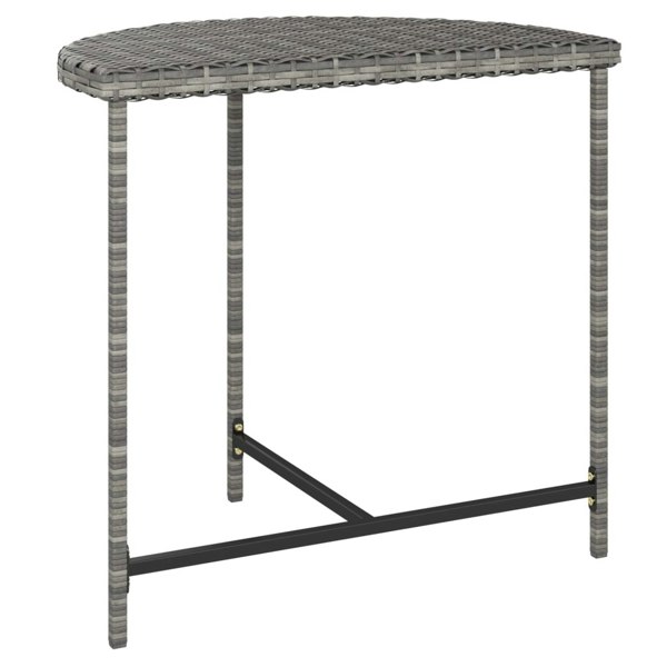 Berkfield Garden Table Grey 80x50x75 cm Poly Rattan