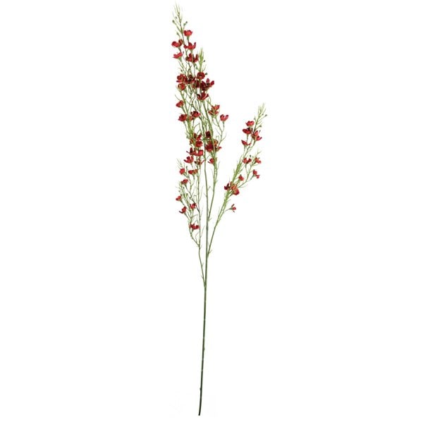 Leaf Pack of 6 x 100cm Artificial Foliage Stem with Small Flowers - Red