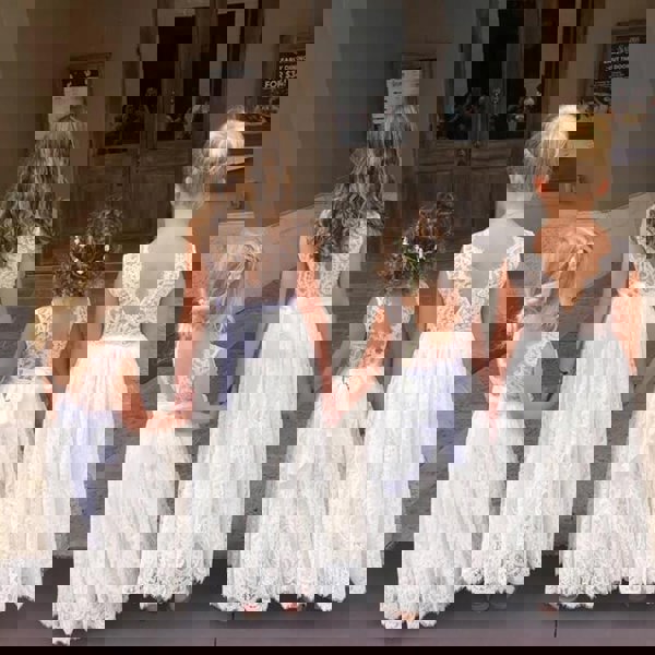 UK Flower Girl Boutique Florence Flower Girl Dress - White