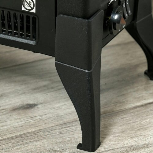 Bobobiy Electric Fireplace Stove, Free Standing Fireplace Heater with Realistic Flame Effect, Dual Power Settings (1800-2000W), Black