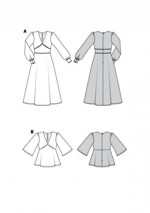 Burda Sewing Pattern 6040 Dresses, Tunics and Tops For Women, 8 -18 (34 - 44) - Intermediate