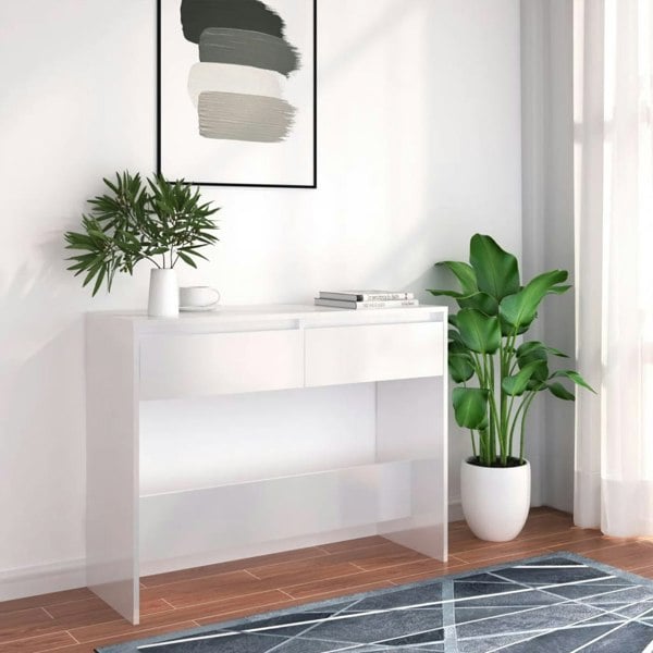 Berkfield Console Table White 100x35x76.5 cm Engineered Wood