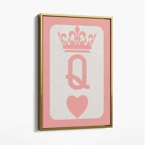 Queen of Hearts Canvas Art Print with Gold Float Frame