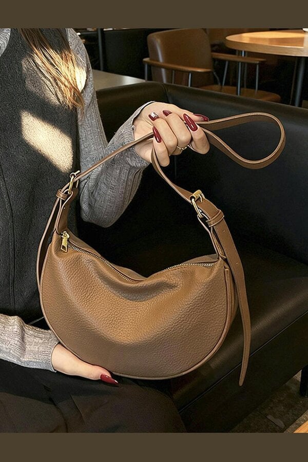 XY LONDON Crescent Shape Shoulder Bag With Crossbody Strap