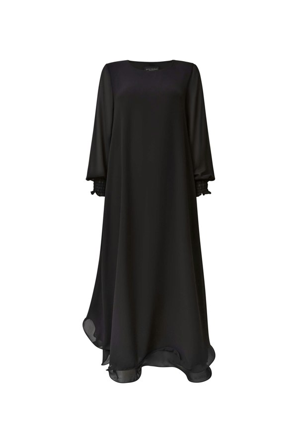 James Lakeland Maxi Wave Hem Black Dress