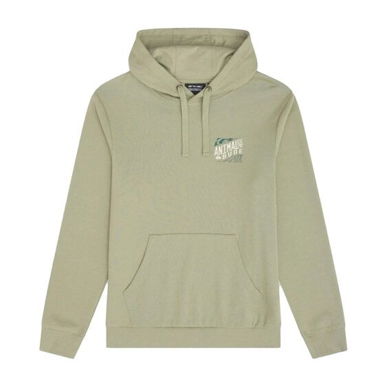 Animal Mens Bude Organic Cotton Drawstring Hoodie - Khaki Green