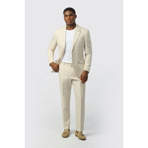 Ted Baker Tailored Fit Stone Linen Cotton Jacket