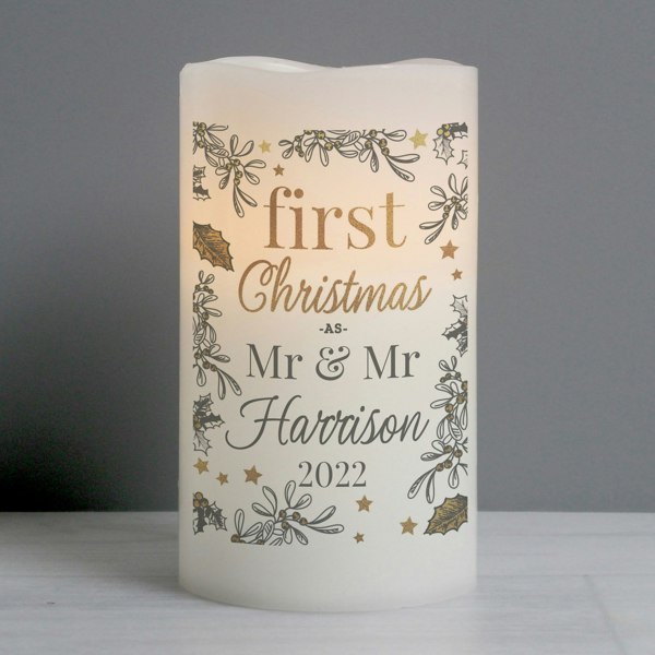 Personalised Memento Company Personalised First Christmas LED Candle