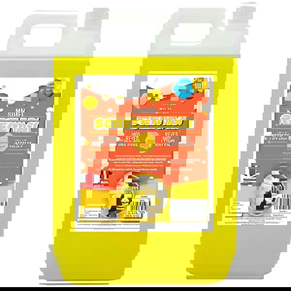 1 x 5L High Performance Yellow Summer Screen Wash Ready To Use1 x 5L High Performance Yellow Summer Screen Wash Ready To Use