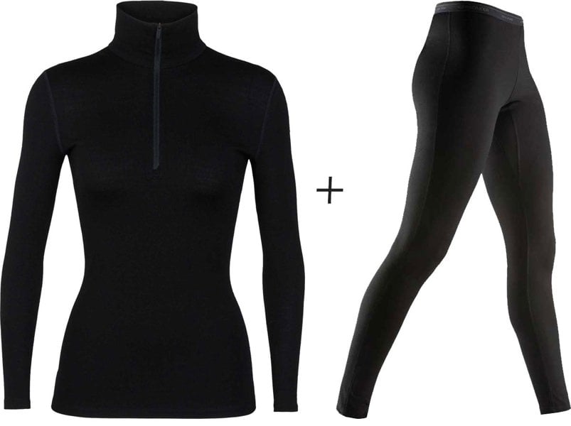 Icebreaker Women's Merino 260 Tech Half Zip Top + Tights COMBO