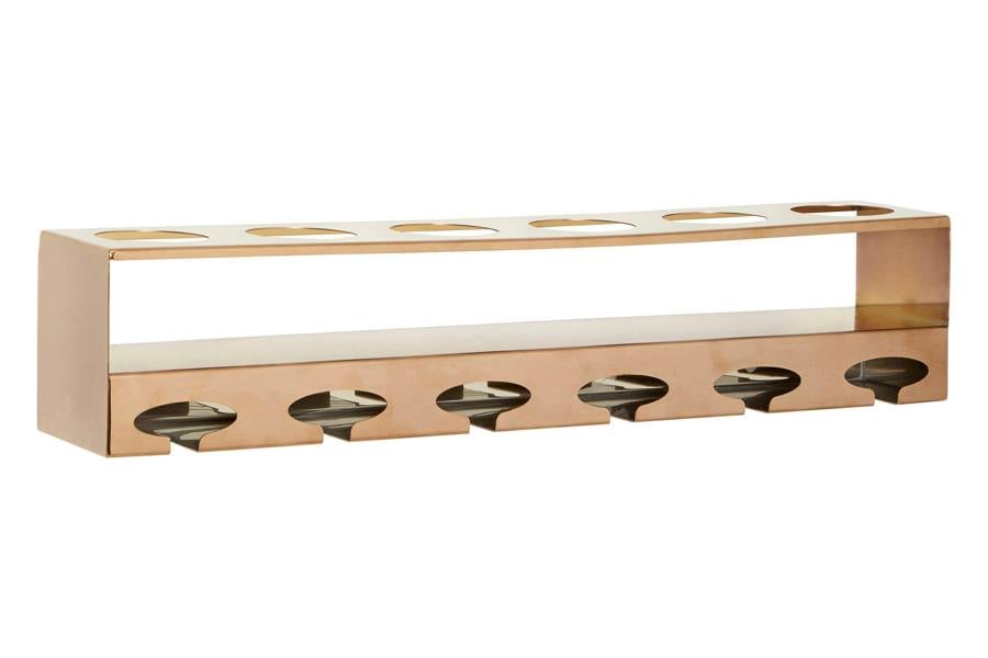 Novo 6 Bottle Rose Gold Finish Wine Rack