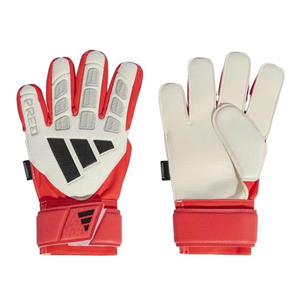 Adidas Childrens/Kids Predator Match Fingersave Football Goalkeeper Gloves - White/Red - 