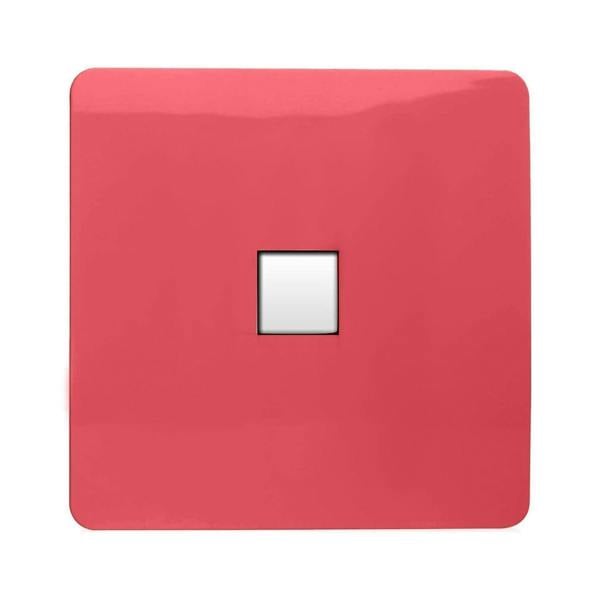 Trendi Switch 1 Gang RJ45 Cat 6 Modern Designer PC Ethernet Socket in Strawberry Red