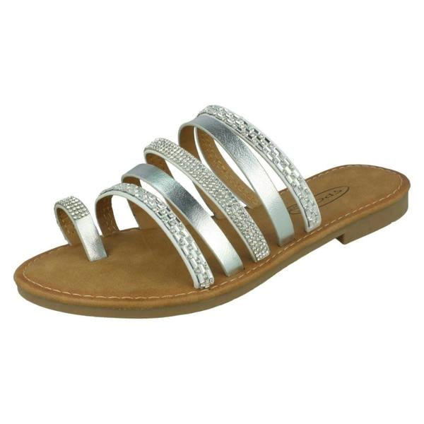 Spot On Ladies Spot On Flat Strappy Sandals F00262