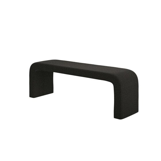 Wyld Haus Palermo Minimalist Curved Black Upholstered Hallway Bench