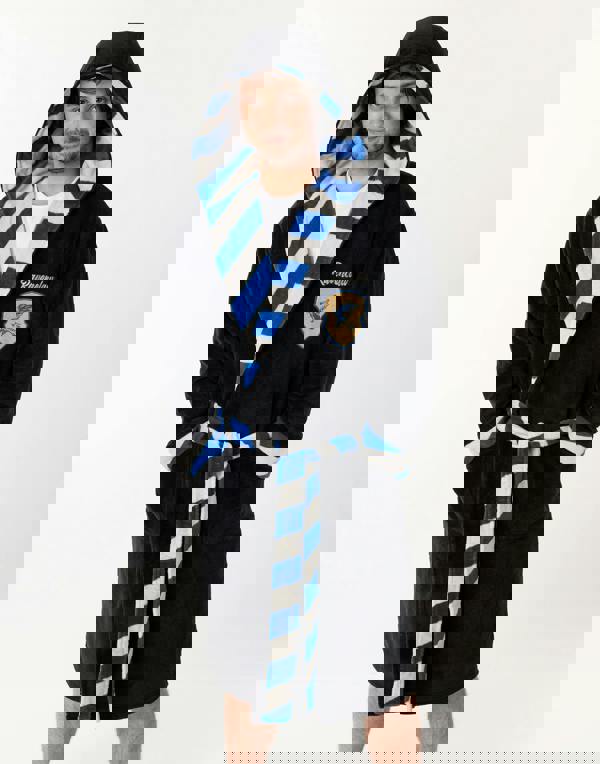 Harry Potter Unisex Black Ravenclaw Hooded Bathrobe