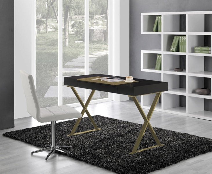 Centurion Supports ADONIS Black Gold with Built-In Luxury Leather Pad Ergonomic Home Office Desk