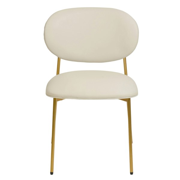 Furniture Edit McKenzie Cream Vegan Leather Stackable Dining Chair - Set of 2