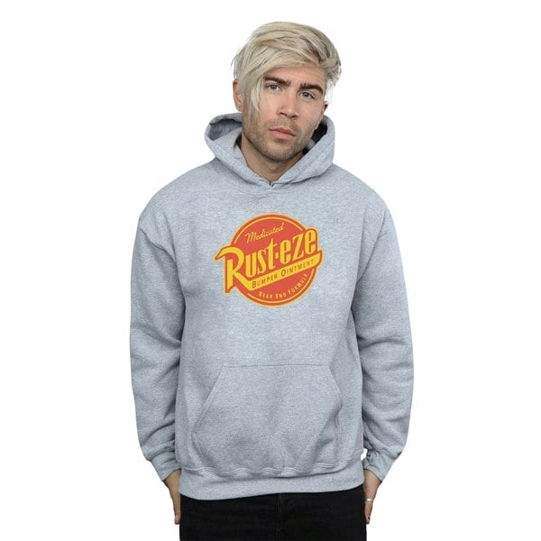 Disney Mens Cars Rust-Eze Logo Hoodie - Sports Grey