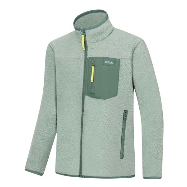 Regatta Childrens/Kids Frankie Colour Block Fleece Jacket - Glacier Green/Dark Forest Green - 