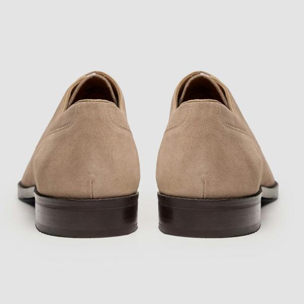 House Of Cavani Brera - Men's Sand Suede Classic Lace-Up Derby Shoes