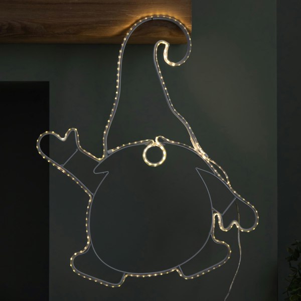 Samuel Alexander 46cm Light up Hanging Christmas Gonk Silhouette with 205 Warm White LEDs