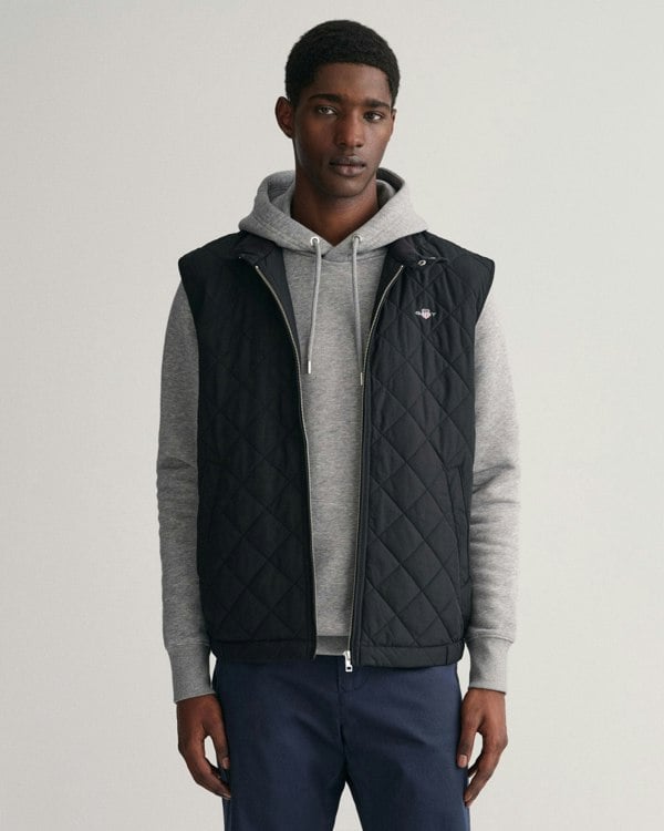 GANT Mens Quilted Windcheater Vest - 5 Black