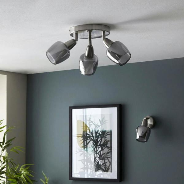 Pagazzi Lighting Kennen 1 Light Nickel and Smoked Glass Wall Light