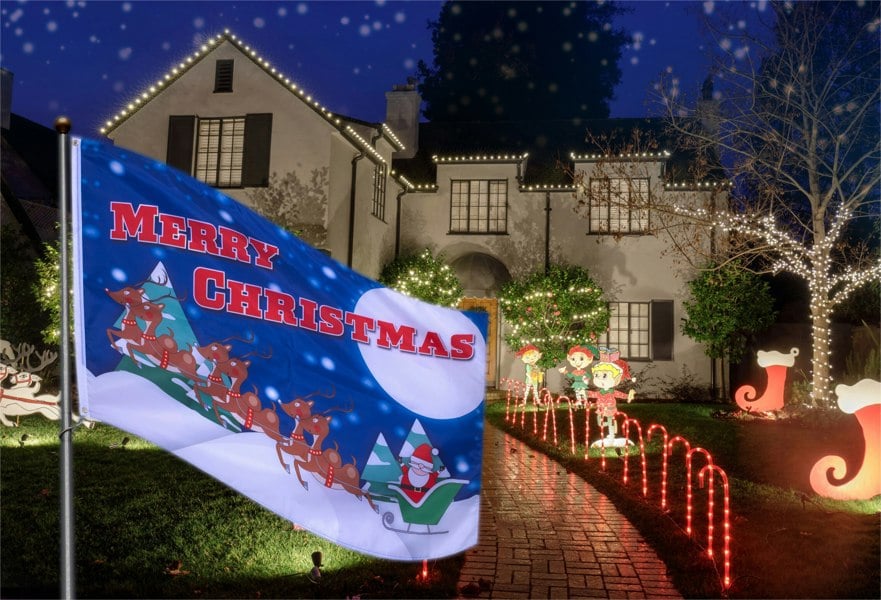 St Helens Merry Christmas Flag with 2 Metal Grommets