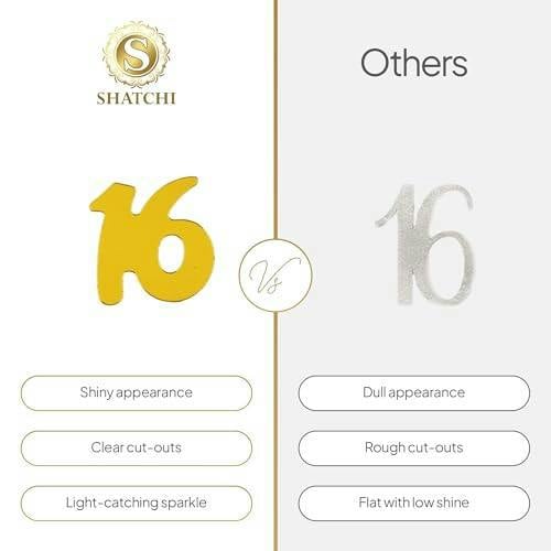16th Birthday Gold Metallic Confetti Table Decoration Set, Foil Finish in 1, 2 or 4 Pack Options image 8