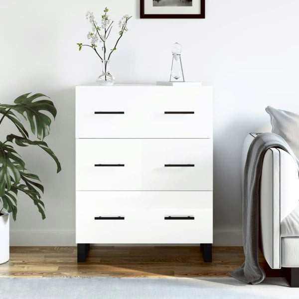 Berkfield Sideboard High Gloss White 69.5x34x90 cm Engineered Wood