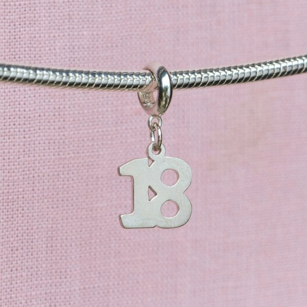 Mylee London 18 Pendant Charm - Sterling Silver