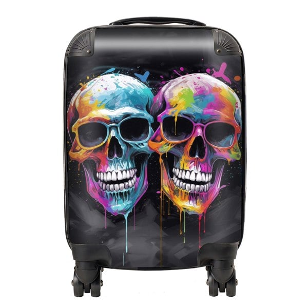 Warren Reed Splashart Happy Skeletons In Glasses Suitcase