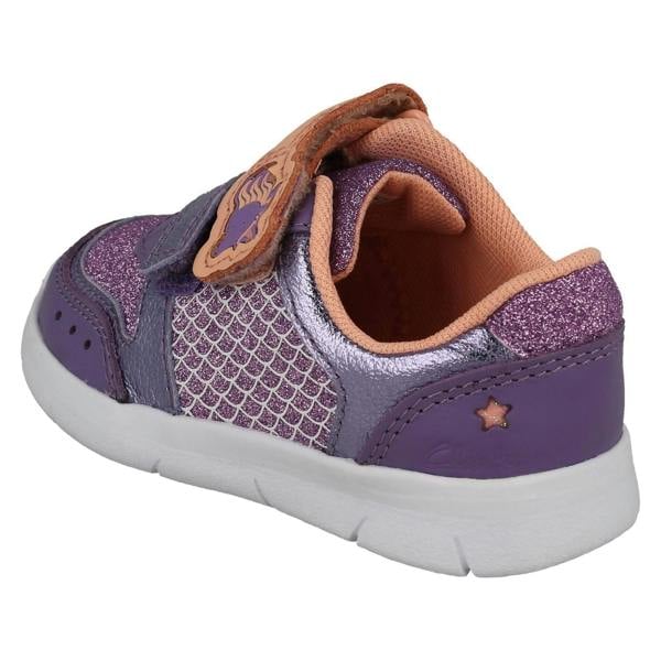 Clarks Girls Clarks Light Weight Casual Trainers With Esmerelda Sea-Unicorn Motif Ath Horn T