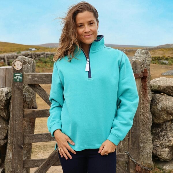 Lazy Jacks LJ3 - Ladies Quarter Zip Sweatshirt - Sea Green