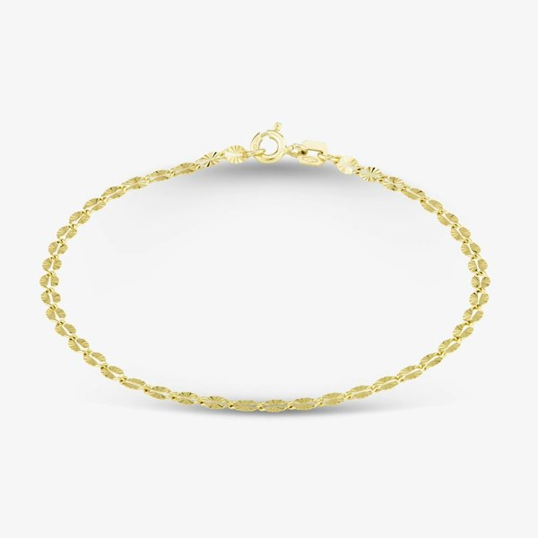 T. H. Baker 9ct Yellow Gold Diamond Cut Forzatina Chain Bracelet 1.29.0061