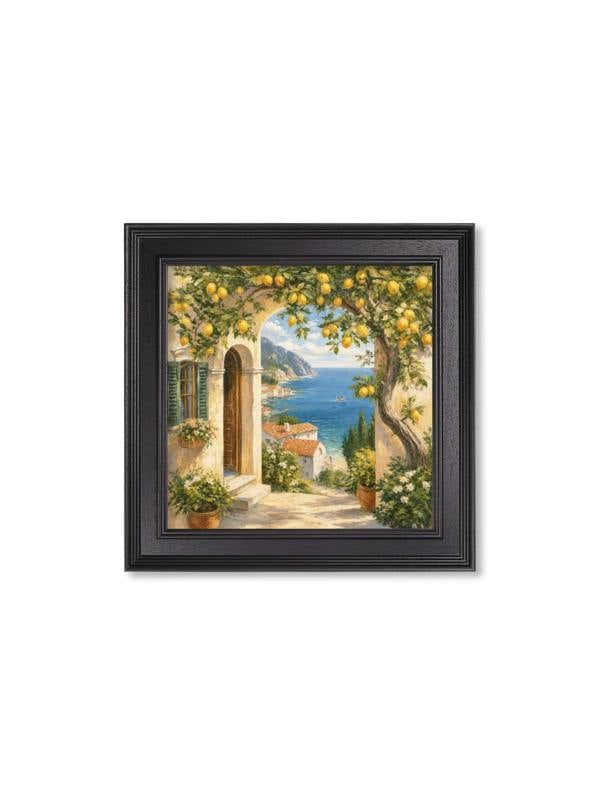 Exceptional Art Lemon Tree Views - Black Hurstwood Square Frame