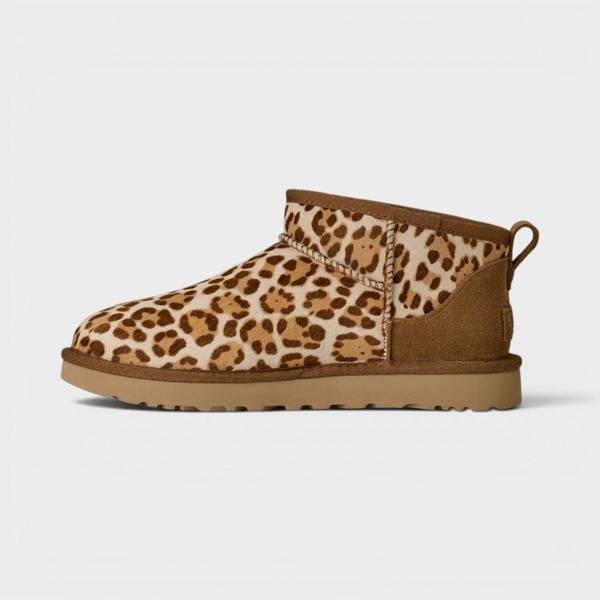 UGG Women's Classic Ultra Mini Plains Boot Felicity Leopard Jasmine