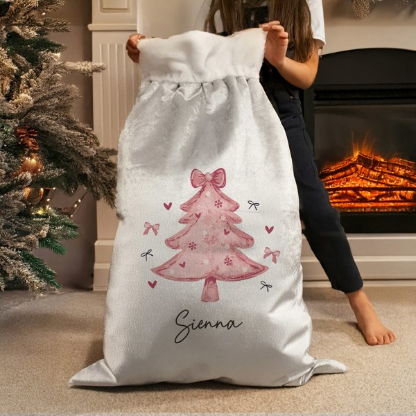 Personalised Memento Company Personalised Pink Christmas Tree Sack