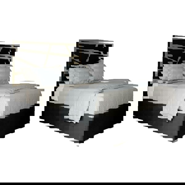 Casa Magna Arabella Upholstered Soft Velvet Metal Bed Frame - Black