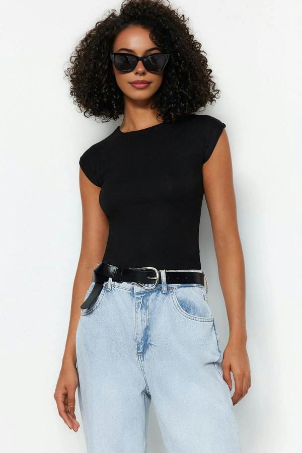 WOVCOR Viscose Fitted Knit Blouse